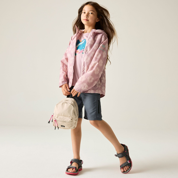 Regatta Kids Lever II Petal Waterproof Jacket - Powder Lilac/Pink Haze