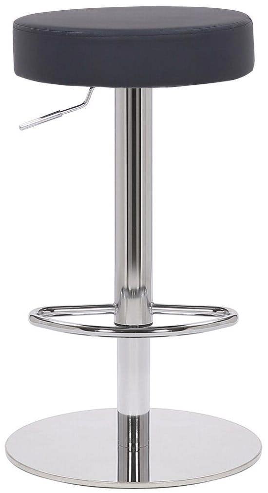 Lamboro Semplice Deluxe Breakfast Bar Stool, Chrome Footrest, Height Adjustable Swivel Gas Lift, Home Bar & Kitchen Barstool, Black