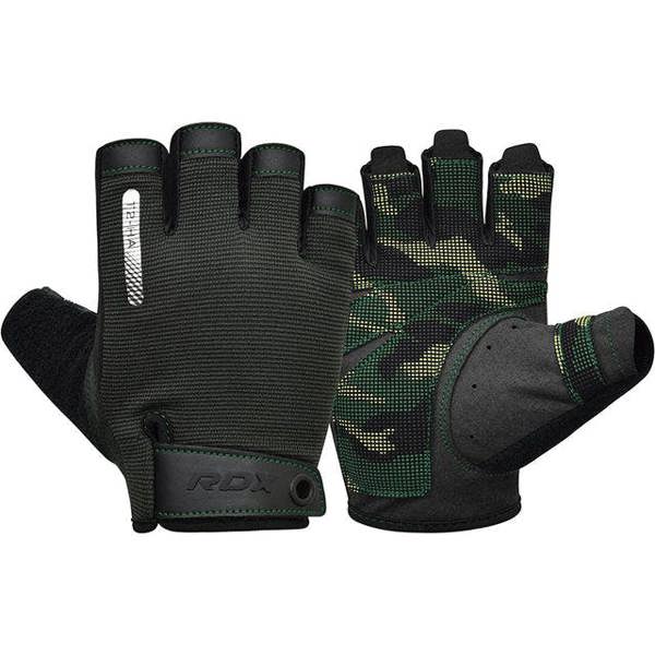 RDX Sports GYM TRAINING GLOVES T2 HALF ARMY GREEN