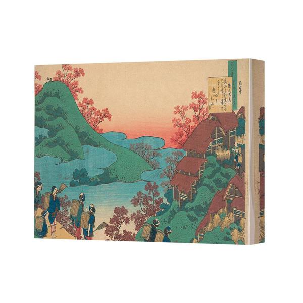 Benjamin Tate Design Traditional Japanese Ukiyoe Landscape On Canvas Wall Art With Village Scene