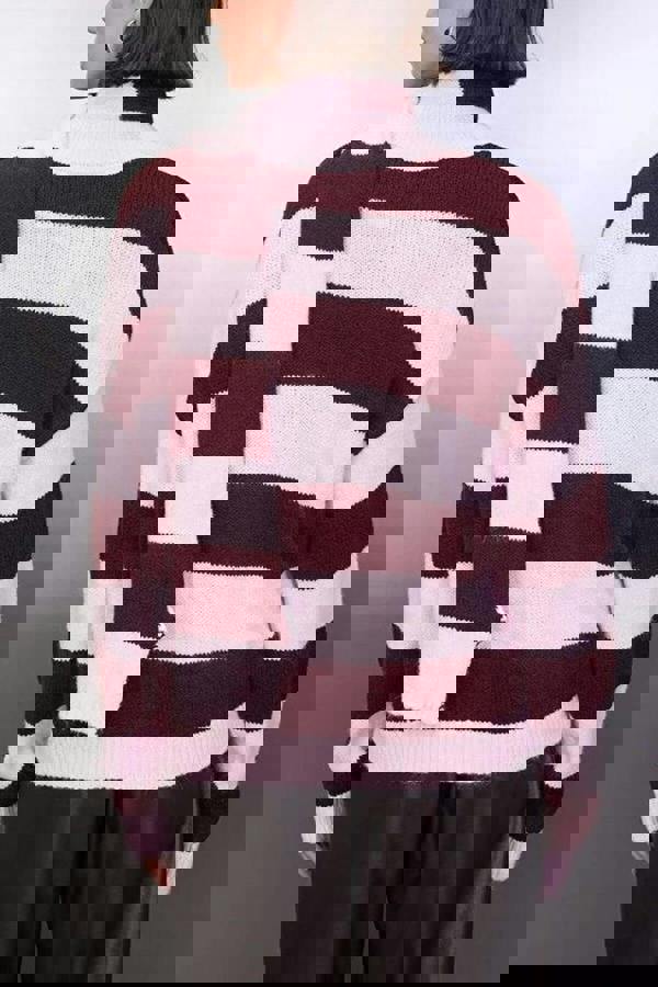 WOVCOR Soft-Textured Oversize V-Neck Knit Cardigan with Shawl Detail