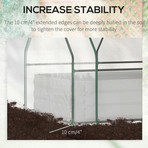 Bobobiy Raised Garden Bed with Greenhouse, Steel Planter Box with Plastic Cover, Dual Use for Flowers, Fruits and Herbs, 127L x 95W x 92H cm