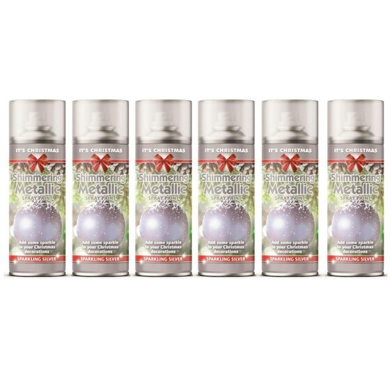 Rapide 6X - Rapide Christmas Metallic Silver 200ml Spray Paint