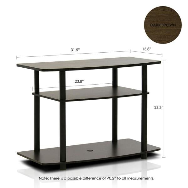 WALPLUS Modern Furniture Piece for Stylish and Functional Home Use | 13192DBR/BK Turn N Tube No Tools 3 Tier TV Stands