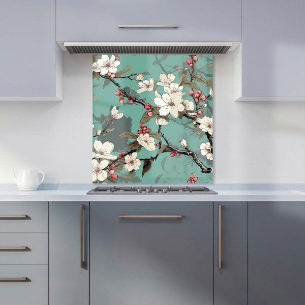 Warren Reed - Designer Pink Blossom Asian Design Kitchen Splashback