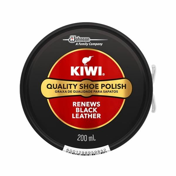 Kiwi Black Shoe Polish Wax Tin Extra Large - For Shoe Care & Maintenance 200ml