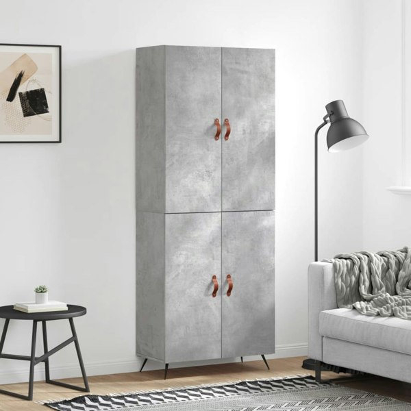 Berkfield Highboard Concrete Grey 69.5x34x180 cm Engineered Wood