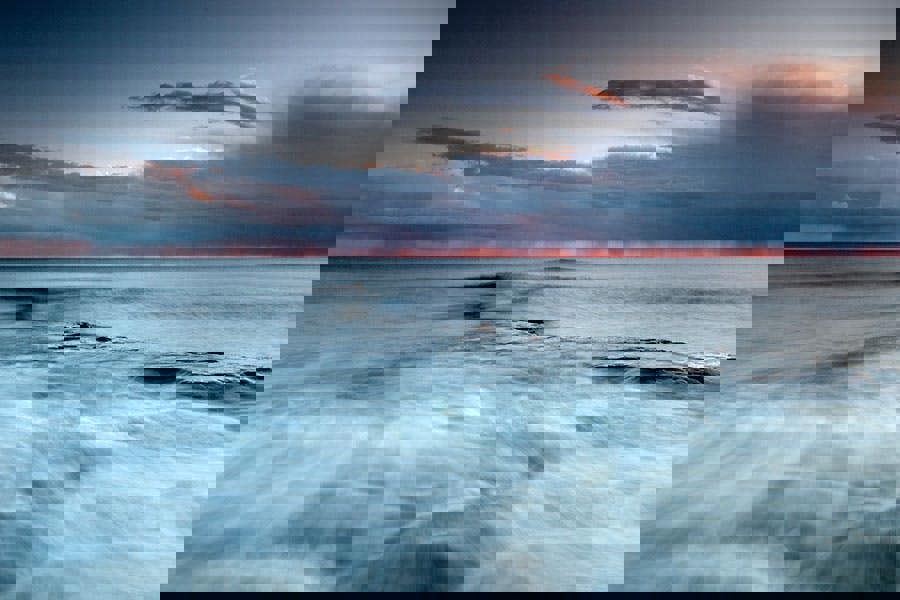 ocean waves along the english coastline in dorset