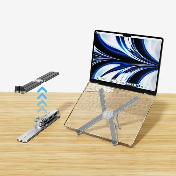 HAAY TOOLS Premium Aluminium Laptop Stand, Adjustable 360° Rotating Laptop Riser for Desk 10–18" MacBook, Dell, HP