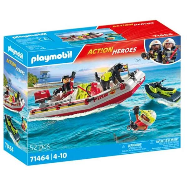 Playmobil Fireboat with Water Scooter - 71464 Playset