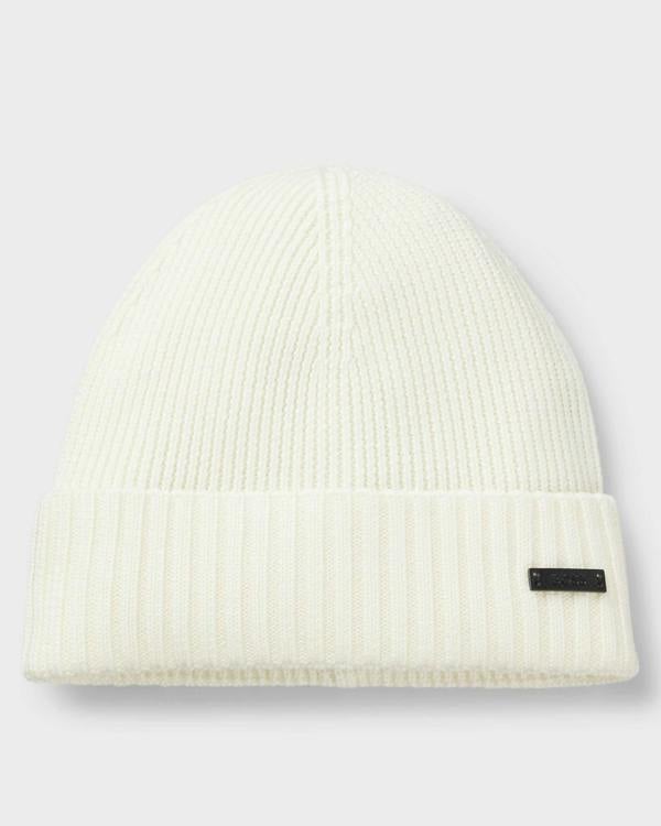 BOSS Orange Fati Mens Beanie - Open White 118 | CHO | Designer Mens Hats