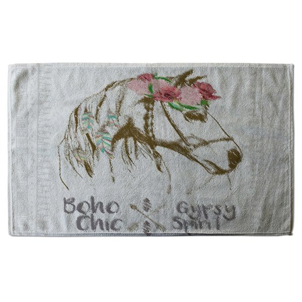 Benjamin Tate Design horse with flower Chic (Bath Towel)