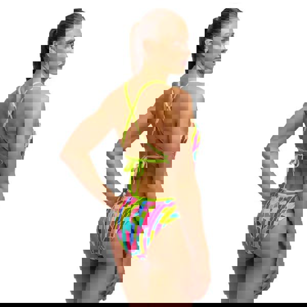 Funkita Candy Cracks Tie Me Tight Swimsuit - Pink/Lime