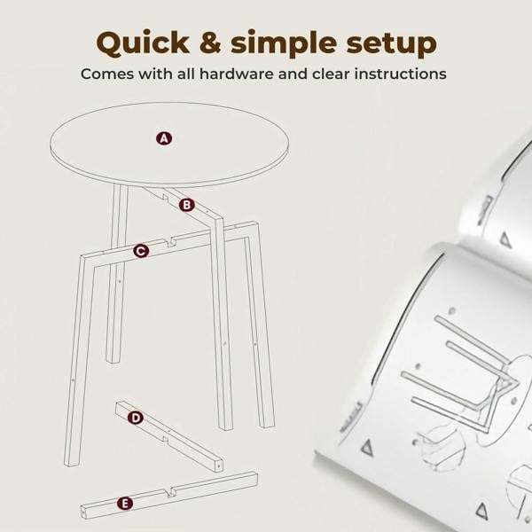 Levede Dining Table Round Kitchen 4 Person Coffee Restaurant Metal Base 80cm