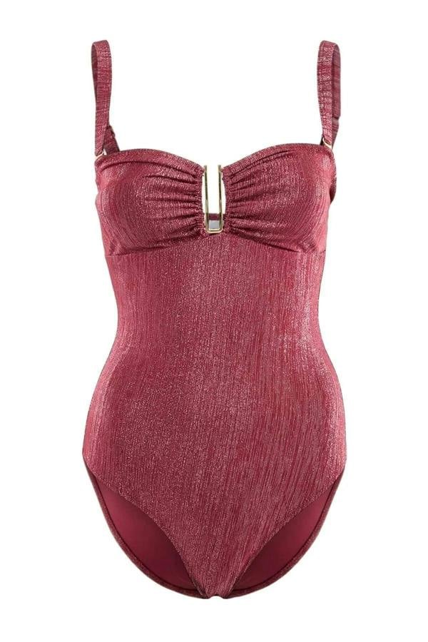 WOVCOR Strapless Regular Swimsuit with Glitter Accessories
