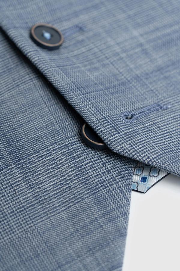 House of Cavani Camden - Men's Blue 3 Piece Check Suit