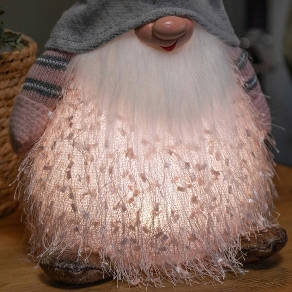 Samuel Alexander 30cm Christmas Male Gonk with LED Light - Grey Hat