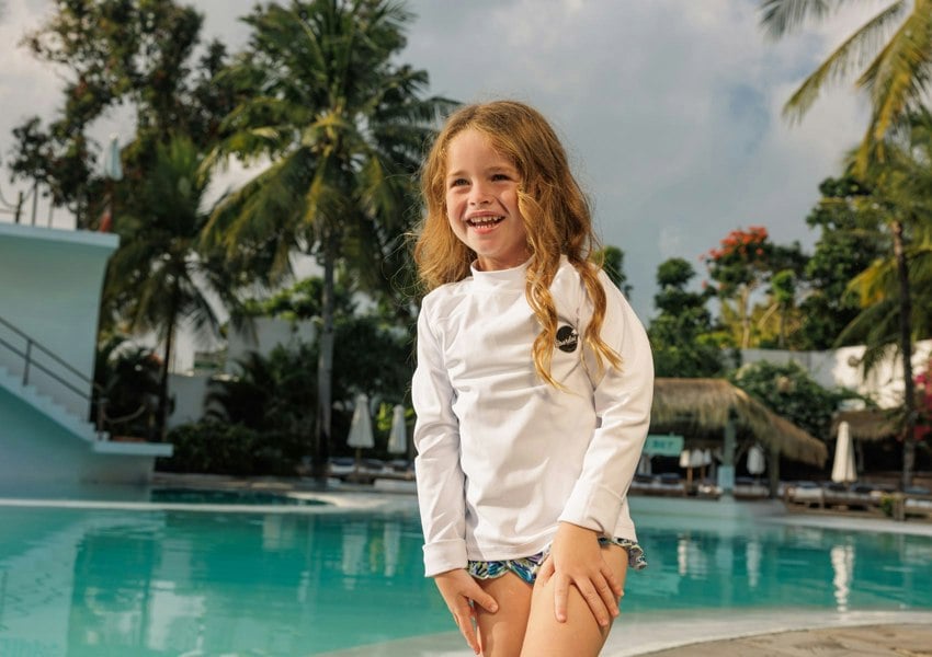 BOARDIES White Solid Rash Guard