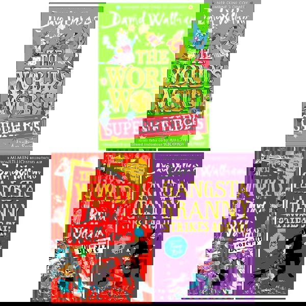 David Walliams Collection 3 Books Set (The World's Worst Superheroes, The World of David Walliams Book of Stuff and Gangsta Granny Strikes Again!)