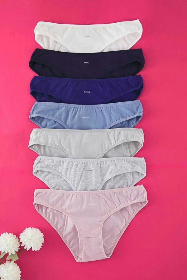WOVCOR 7-Pack Cotton Classic Knitted Panties with Slogan