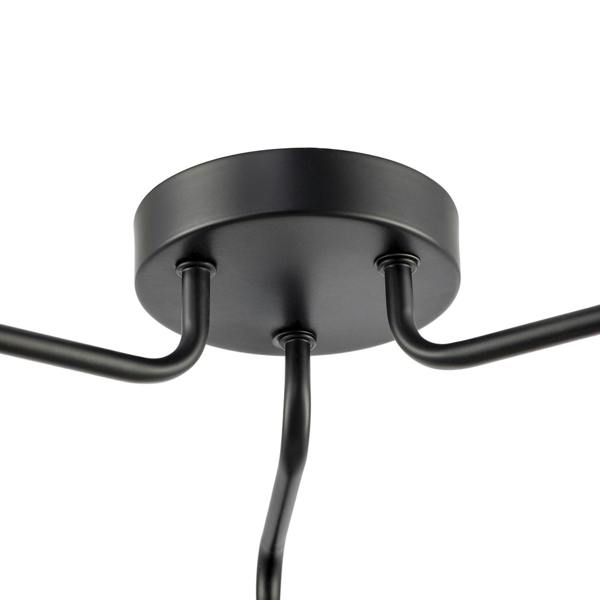 Matte Black Semi Flush Ceiling Light to Showcase Filament Bulbs Image 4