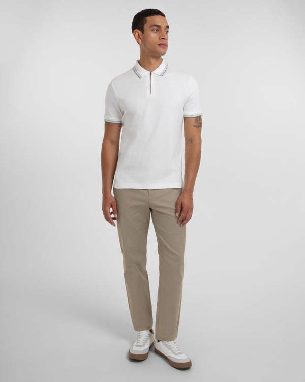 Steel & Jelly Widmore - Zip Polo With Contrast Tipping
