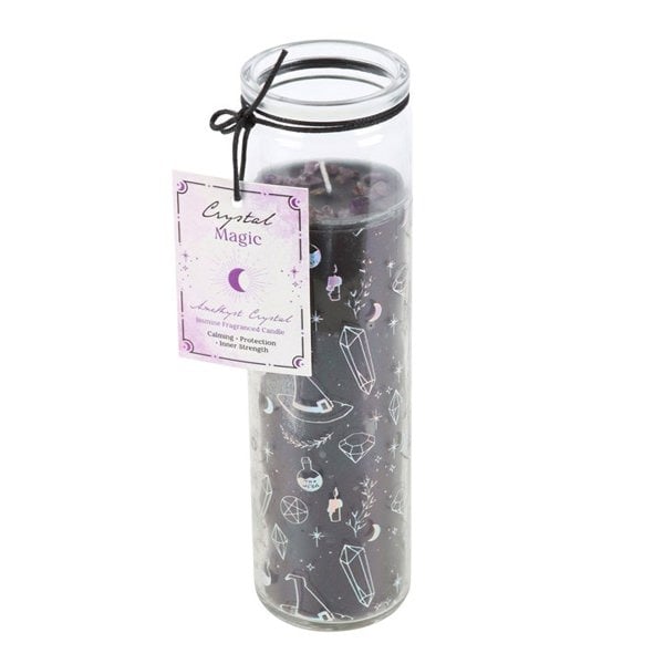 Serano Crystal Witch Jasmine Tube Candle with Amethyst Chips