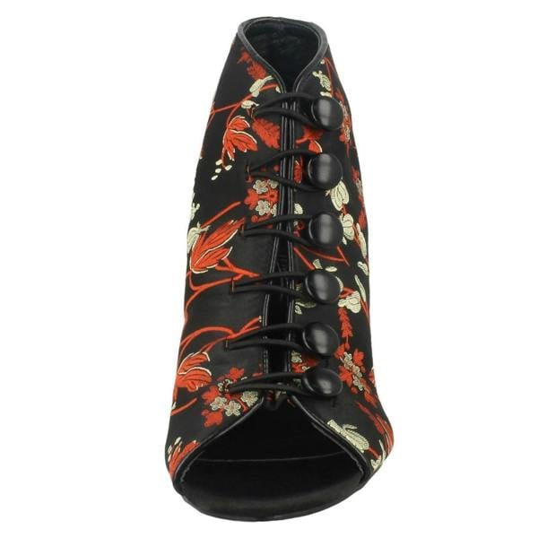 Anne Michelle Ladies Anne Michelle Mid Heel Button & Hook Boot Sandals