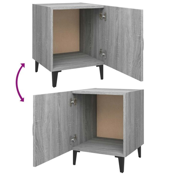 Berkfield Bedside Cabinets 2 pcs Grey Sonoma Engineered Wood