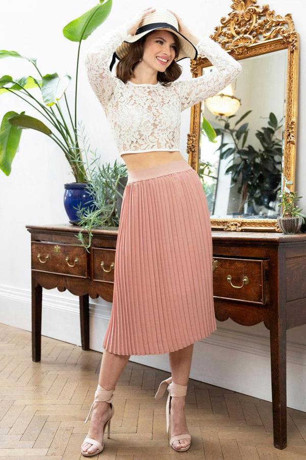 HotSquash Pleated Midi Skirt