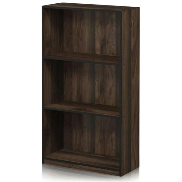 WALPLUS Basic 3-Tier Bookcase Storage Shelves, Columbia Walnut/Black | Premium Home Interior Decoration