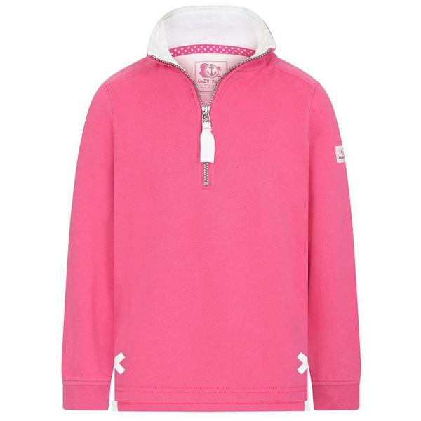 Lazy Jacks Girls Quarter Zip Sweatshirt - Sorbet - 
