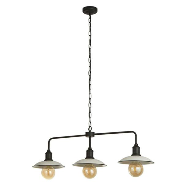 Pagazzi Lighting Kestle 3 Light White Diner Ceiling Pendant Bar