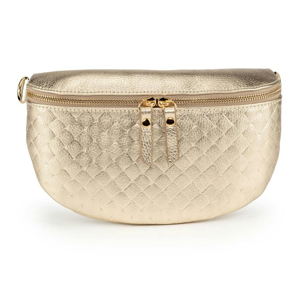 Elie Beaumont Woven Sling Bag Gold - Midi size