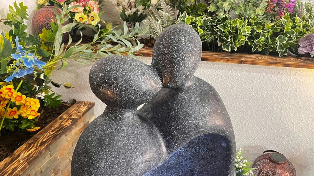 Tranquillity Water Features Heart Couple Contemporary Solar Water Feature