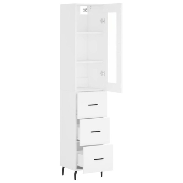 Berkfield Highboard White 34.5x34x180 cm Engineered Wood