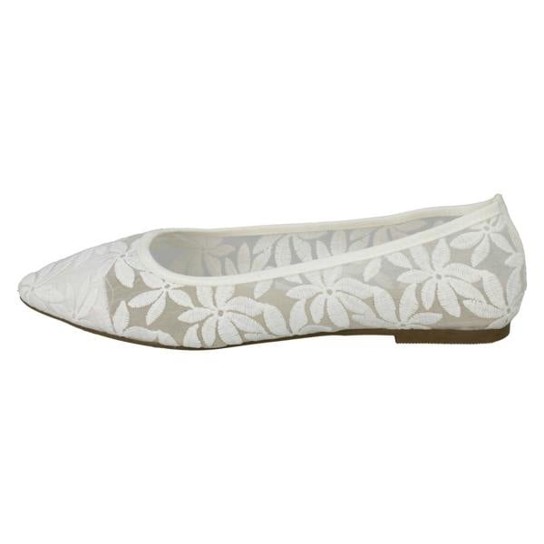 Spot On Ladies Spot On Flowery Ballerinas