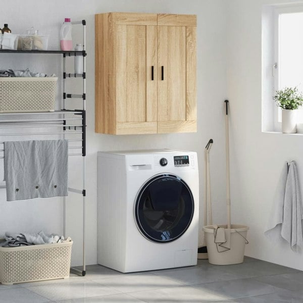 Berkfield Wall Mounted Cabinet Sonoma Oak 69.5x34x90 cm Engineered Wood