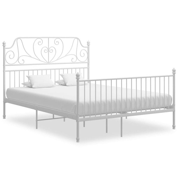 Berkfield Bed Frame White Metal 140x200 cm