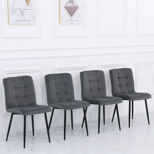 44cm Wide Retro Velvet Accent Desk Chair Dining Desk Chairs Dining Chairs Living and Home