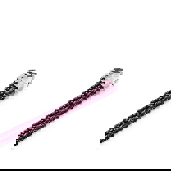 Aubergine Purple Cromer Silver and Rope Bracelet