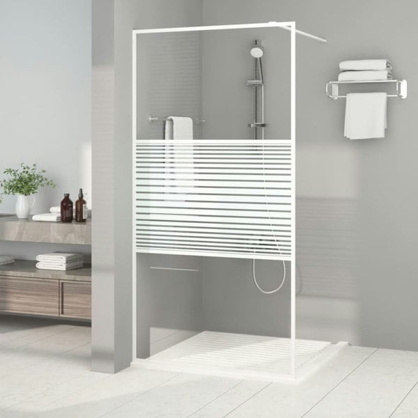Berkfield Walk-in Shower Wall White 100x195 cm Clear ESG Glass