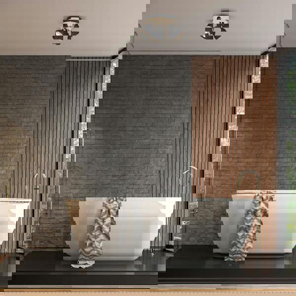 Milagro Oval Ceiling Lamp Hand Made White With Natural Wood