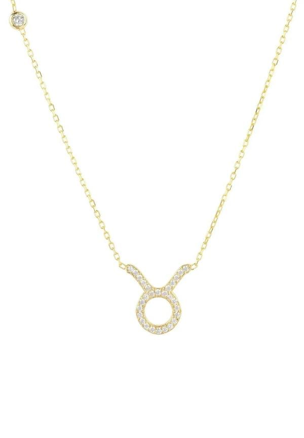 Zodiac Star Sign Pendant Necklace Gold Taurus - LATELITA Necklaces