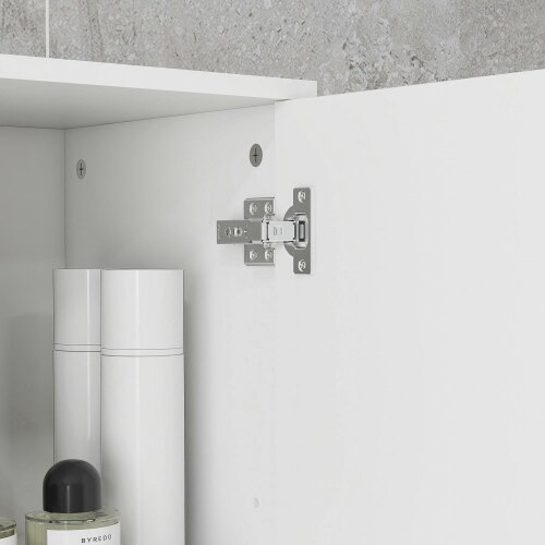 Wyld Haus Secoli Tall Slim High Gloss White Storage Bathroom Cabinet With Drawers Shelves And Double Doors