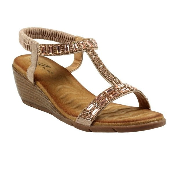 Lunar Women's Macie Wedge Sandals - Rose