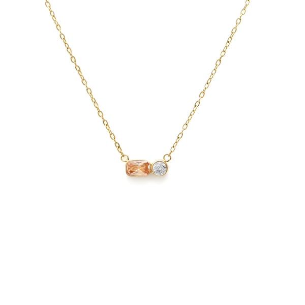 Say It With April Diamond Birthstone Necklace - Yellow Gold Plated