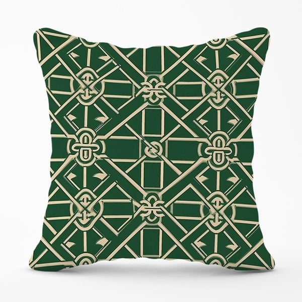 Warren Reed Green Lattice Design Cushions