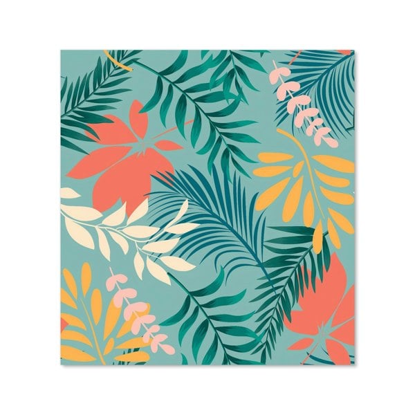 Warren Reed - Designer Abstract Bright Colorful Tropical Leaves Kitchen Splashback