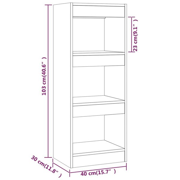 Berkfield Book Cabinet/Room Divider Grey Sonoma 40x30x103 cm Engineered Wood
